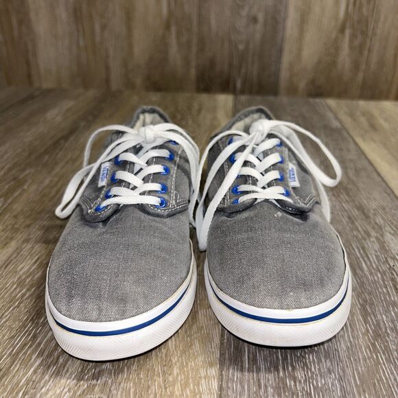 Vans Gray Blue White Sneaker Skate Shoes Low Profile Low Top Women’s US Size 6.5 - Picture 3 of 11